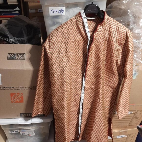 NEW ! Shatranj Men Long Kurta Embroided MultiColor Size XL - Picture 2 of 8